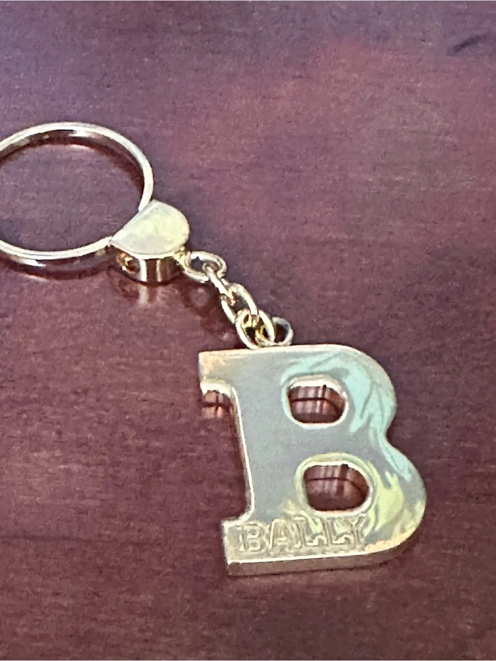 Vintage Bally Gold-Plated “B” Logo Keychain Late 1990s Logo Made in Italy